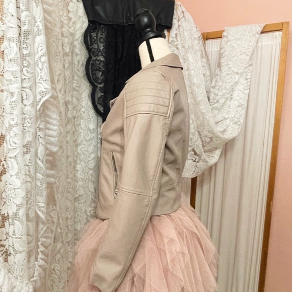 Faux Leather Jacket - Neutral Pink - Picture 4 of 4